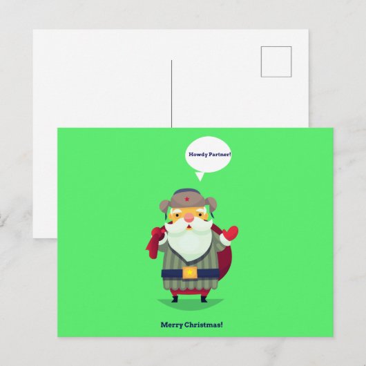 Cowboy Christmas postcard ポストカード (正面/裏面)