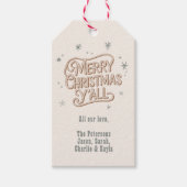 Cowboy Christmas Western Merry Christmas Y'all ギフトタグ (正面)