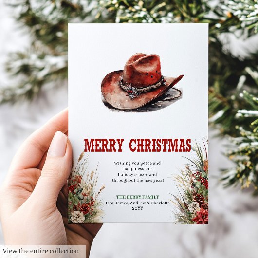 Cowboy country Christmas greeting card design シーズンカード