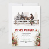 Cowboy country Christmas greeting card editable シーズンカード (正面)