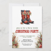 Cowboy country Christmas party editable invite  招待状 (正面)