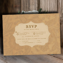 Cowboy Country Tooled Beige Meal Wedding RSVP