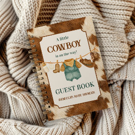 Cowboy Cow Western Clothesline Baby Shower Guest ノートブック
