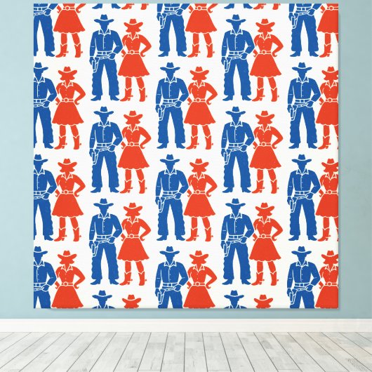 Cowboy & Cowgirl Americana キャンバスプリント (インサイチュ (ウッドフロア))