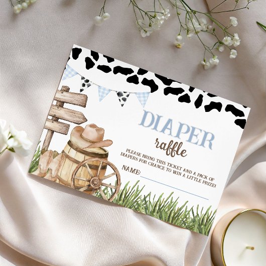 Cowboy Diaper Raffle Insert エンクロージャーカード