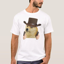 Cowboy Dog Funny Meme Doge Holding Guns Memes Tシャツ