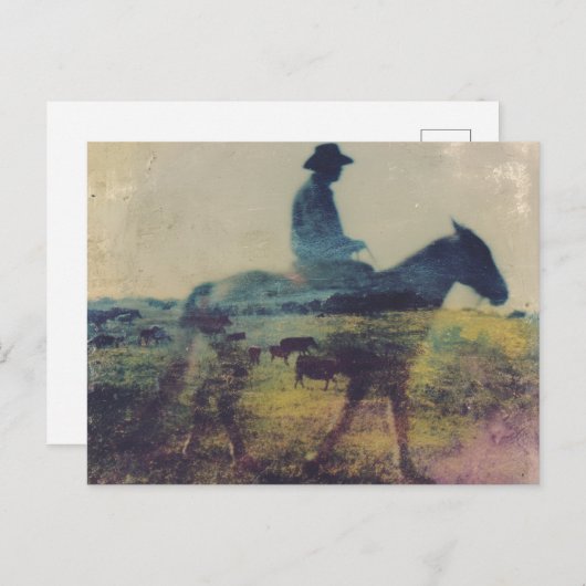 Cowboy Double Exposure ポストカード (正面/裏面)