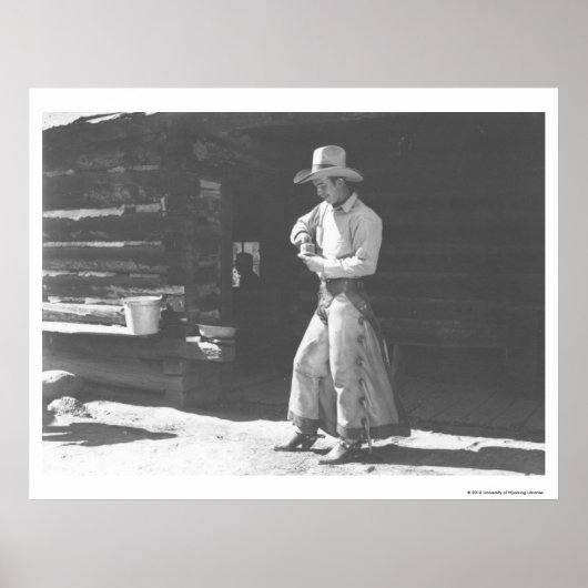 Cowboy eating from a Peter Pan peanutbutter can. ポスター (正面)