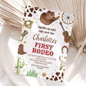 Cowboy First Rodeo 1st Birthday 招待状