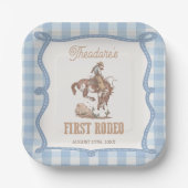 Cowboy First Rodeo Birthday  ペーパープレート (正面)