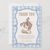 Cowboy First Rodeo Birthday Thank You Card (正面)