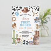 Cowboy First Rodeo Wild West 1st Birthday 招待状 (スタンド正面)