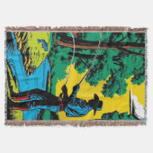 Cowboy Fisherman on River Bank  スローブランケット (正面)