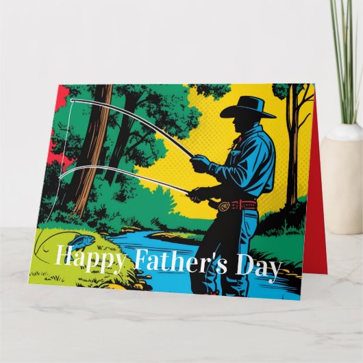 Cowboy Fisherman on Riverbank カード (正面)