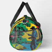 Cowboy Fisherman on Riverbank ダッフルバッグ (右)