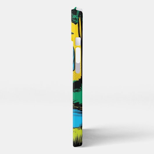 Cowboy Fisherman on Riverbank iPhoneケース (左側面)