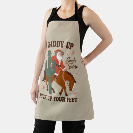 Cowboy Giddy Up Jingle Horse Pick Up Your Feet エプロン (インサイチュ)