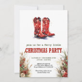 Cowboy Hat and Boots Christmas Party Invite 招待状 (正面)