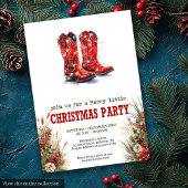 Cowboy Hat and Boots Christmas Party Invite 招待状
