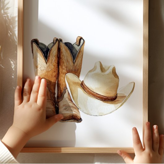 Cowboy Hat and Boots Poster Kids Room Decor ポスター