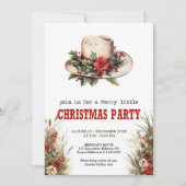 Cowboy hat Christmas party invite with bandana tie 招待状 (正面)