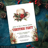 Cowboy hat Christmas party invite with bandana tie 招待状