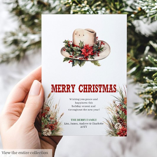 Cowboy Hat Prairie Holiday Greeting Card シーズンカード