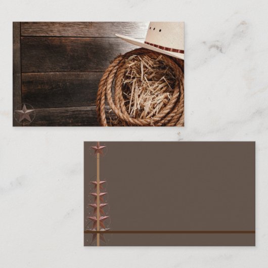 Cowboy Hat、Rope a付き南西モチーフ 名刺 (正面/裏面)