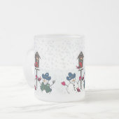 Cowboy Hatsとクリスマス雪だるま フロストグラスマグカップ (正面左)