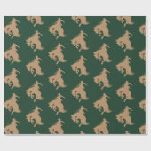 Cowboy Horse Western On Dark Green Christmas ラッピングペーパー (フラット)