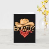 Cowboy Howdy Rope Hat Bandana Western Rodeo Design カード (黄色い花)