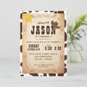 Cowboy Invitation for Birthday Party Sheriff West 招待状 (スタンド正面)