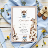 Cowboy is due Baby Shower Qr code invite 招待状