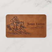 Cowboy Leather Rustic Horse Trainer Business Card 名刺 (正面)