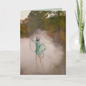 Cowboy man roping stirring up dust out west カード (正面)