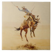 Cowboy on a Bucking Horse #2 by Edward Borein タイル (正面)
