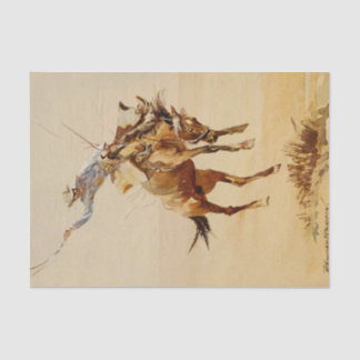 Cowboy on a Bucking Horse #2 by Edward Borein 薄葉紙