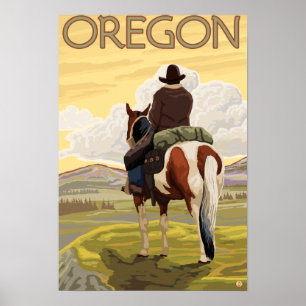 Cowboy on Rado Vintage Travel Poster ポスター