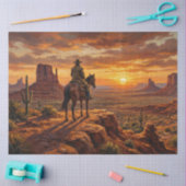Cowboy Painted Desert Western Decoupage 薄葉紙 (クラフト)