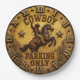 Cowboy Parking Only Rustic Western Horse Ranch ペーパープレート
