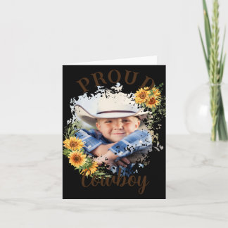 Cowboy Photo Text Sunflower Accent T Shirt  カード
