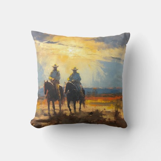 Cowboy Pillow Western Cushion Wild West Pillow クッション (正面)