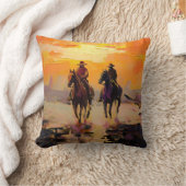 Cowboy Pillow Western Cushion Wild West Pillow クッション (ブランケット)