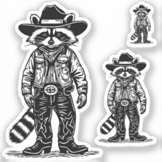 cowboy raccoon シール