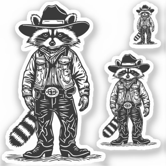 cowboy raccoon シール (正面)