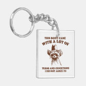 Cowboy Raccoon Sarcastic Quote Graphic キーホルダー (正面左)