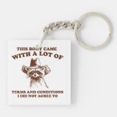 Cowboy Raccoon Sarcastic Quote Graphic キーホルダー (裏面)