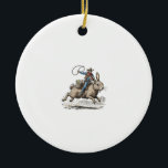 Cowboy Riding Easter Bunny Western Howdy Easter Fu セラミックオーナメント<br><div class="desc">Cowboy Riding Easter Bunny Western Howdy Easter Funny T-Shirt</div>