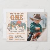 Cowboy Rodeo 1st誕生日パーティー写真 招待状 (正面)