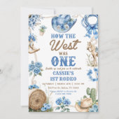 Cowboy Rodeo 1st Birthday How The West Was One 招待状 (正面)